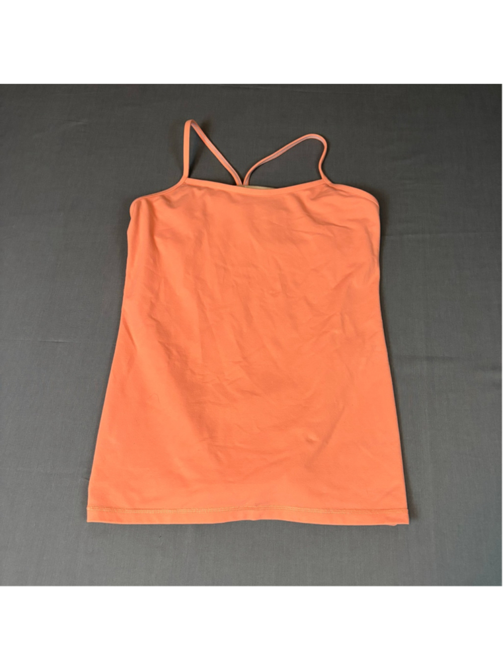 Lululemon Power Y Tank Coral Peach Built-In Bra